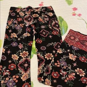 Floral flare pants